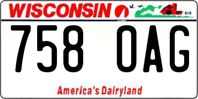 WI license plate 758OAG