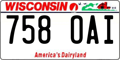 WI license plate 758OAI