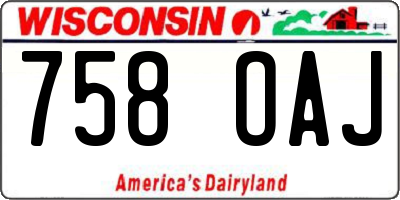 WI license plate 758OAJ