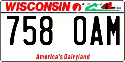 WI license plate 758OAM