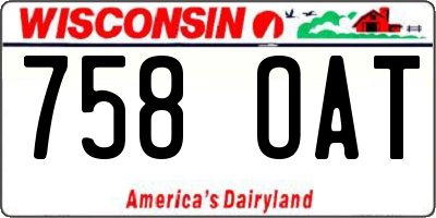 WI license plate 758OAT