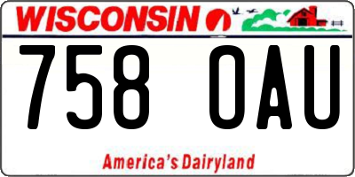 WI license plate 758OAU
