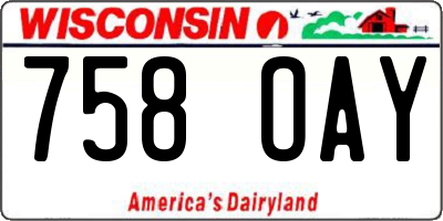 WI license plate 758OAY