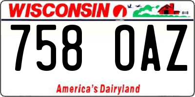 WI license plate 758OAZ