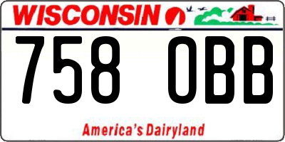 WI license plate 758OBB