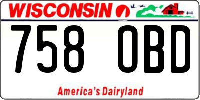 WI license plate 758OBD