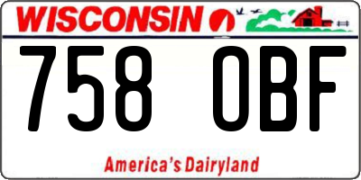 WI license plate 758OBF