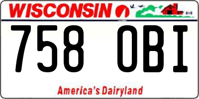 WI license plate 758OBI