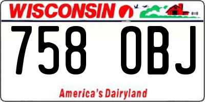 WI license plate 758OBJ