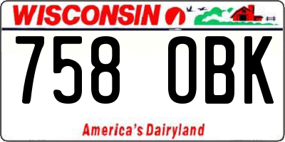 WI license plate 758OBK