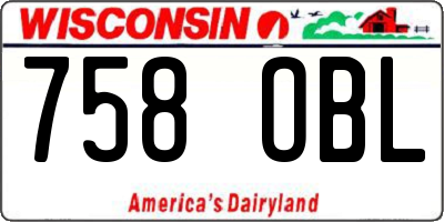 WI license plate 758OBL