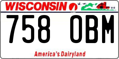 WI license plate 758OBM