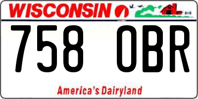 WI license plate 758OBR