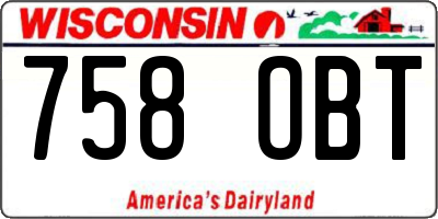 WI license plate 758OBT