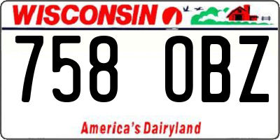 WI license plate 758OBZ