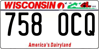 WI license plate 758OCQ