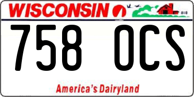 WI license plate 758OCS