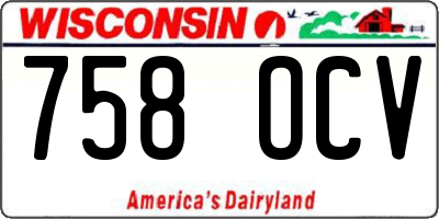 WI license plate 758OCV