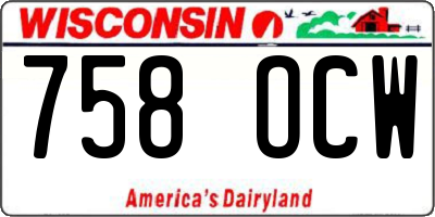 WI license plate 758OCW