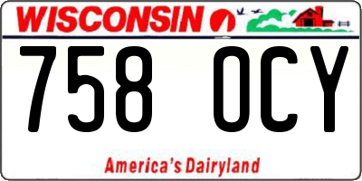 WI license plate 758OCY
