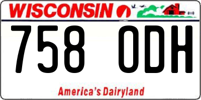 WI license plate 758ODH
