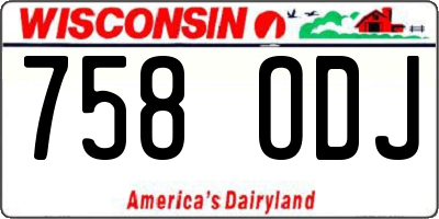 WI license plate 758ODJ