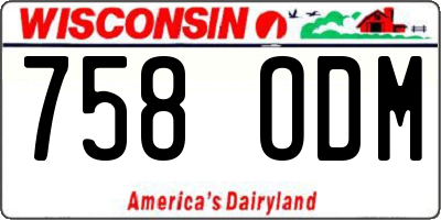 WI license plate 758ODM