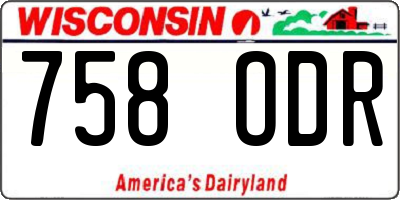 WI license plate 758ODR