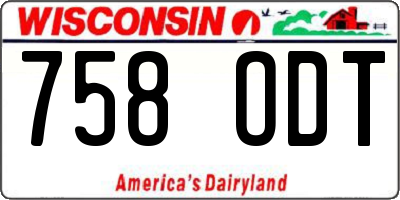 WI license plate 758ODT