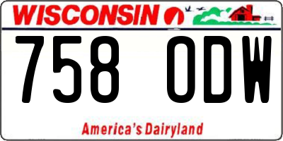 WI license plate 758ODW