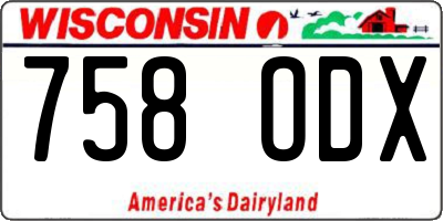 WI license plate 758ODX