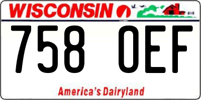 WI license plate 758OEF
