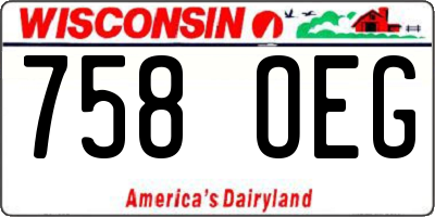 WI license plate 758OEG