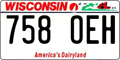 WI license plate 758OEH