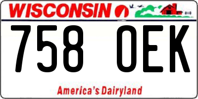 WI license plate 758OEK