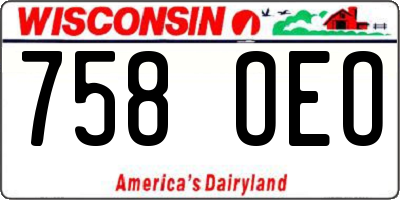 WI license plate 758OEO