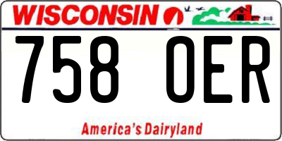 WI license plate 758OER