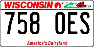 WI license plate 758OES