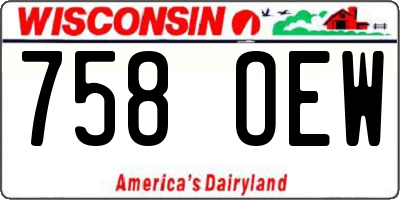 WI license plate 758OEW