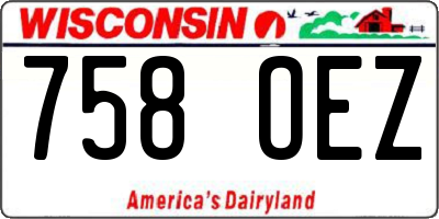 WI license plate 758OEZ