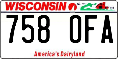 WI license plate 758OFA