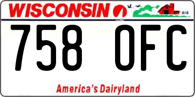 WI license plate 758OFC