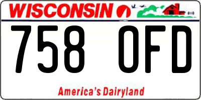 WI license plate 758OFD