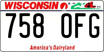 WI license plate 758OFG