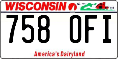 WI license plate 758OFI