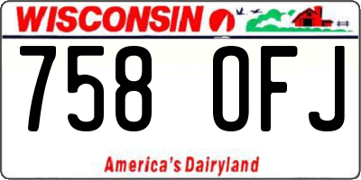 WI license plate 758OFJ