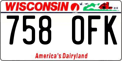 WI license plate 758OFK