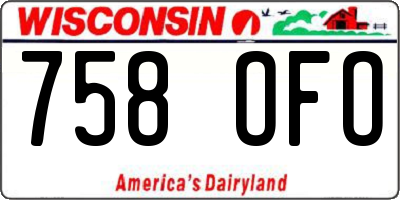 WI license plate 758OFO
