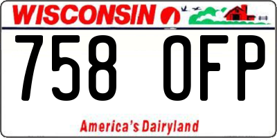 WI license plate 758OFP