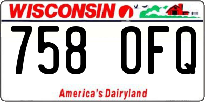 WI license plate 758OFQ
